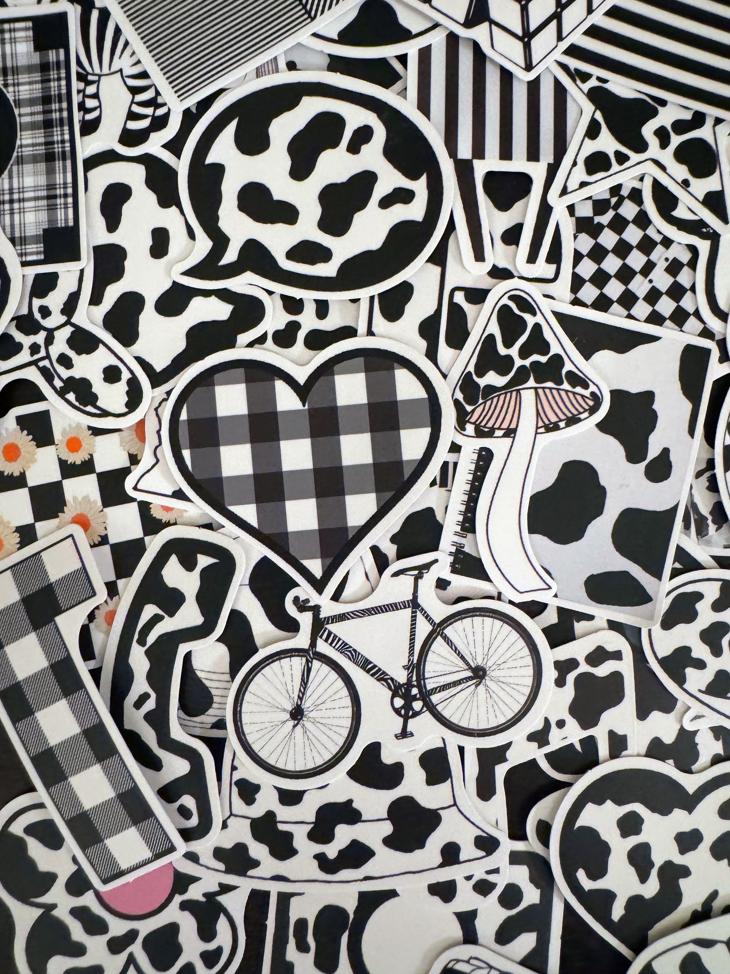 Checkered & Cow Prints Sticker Pack