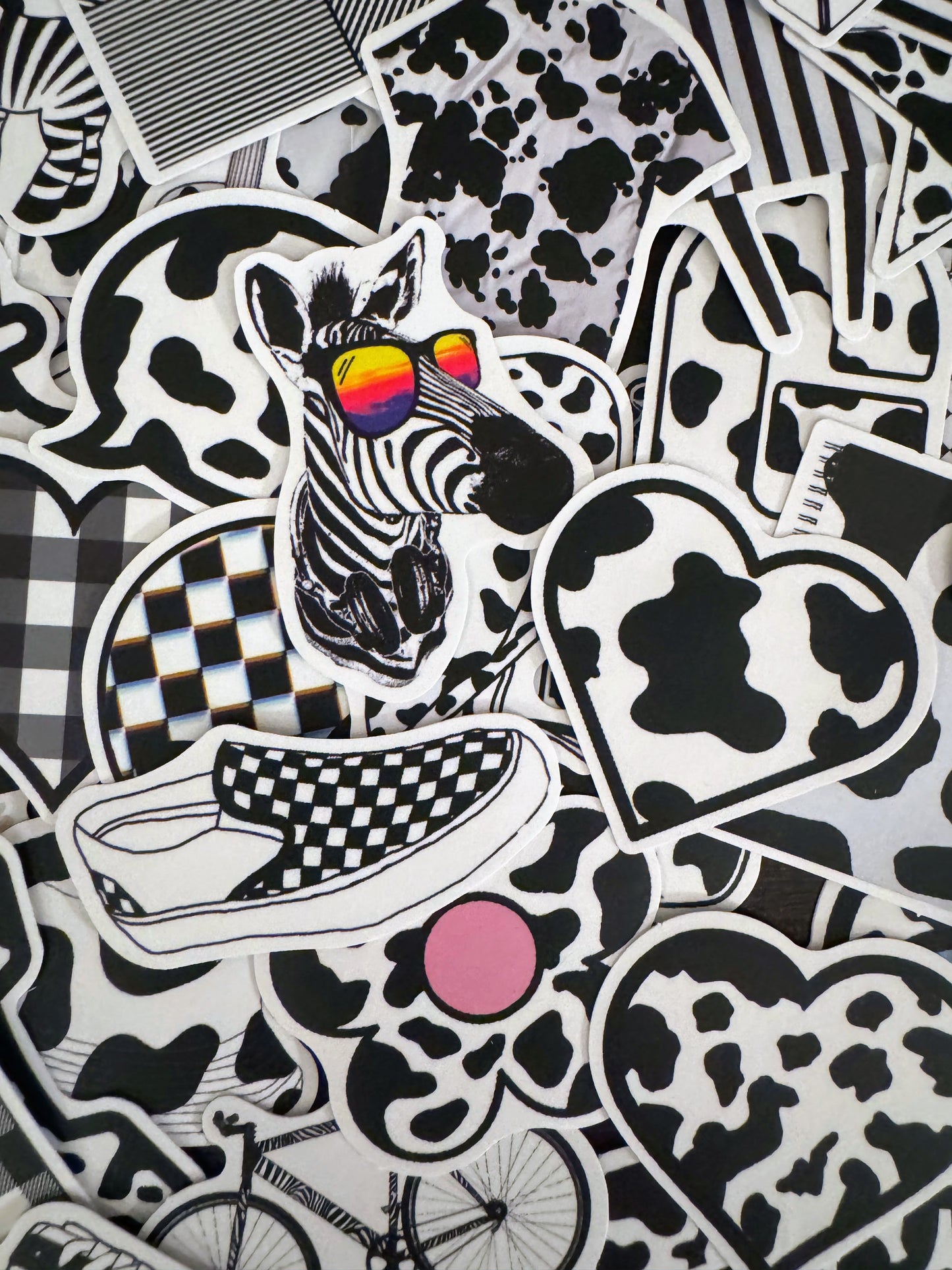 Checkered & Cow Prints Sticker Pack