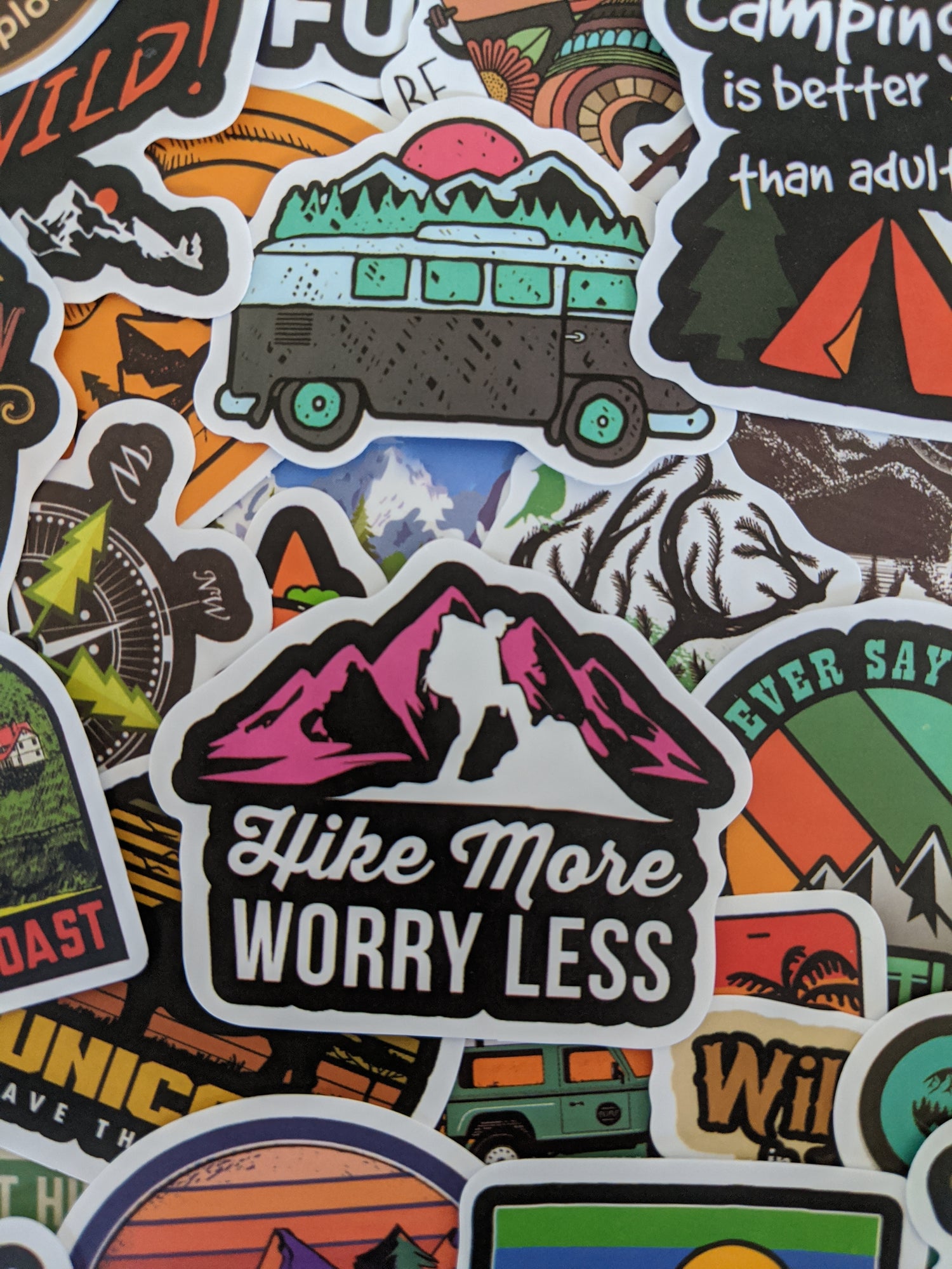 Sticker Art - Outdoor Camping and Hiking Stickers for waterbottles