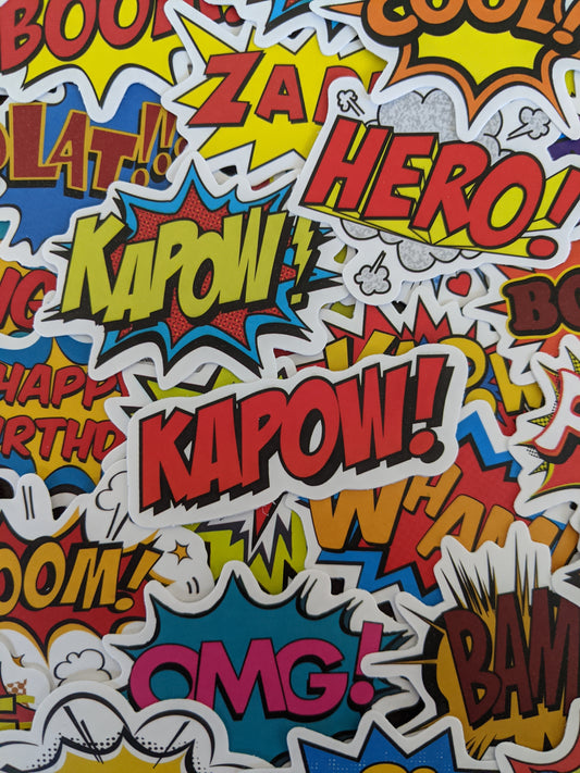 Comic Pop Words Theme Sticker Pack