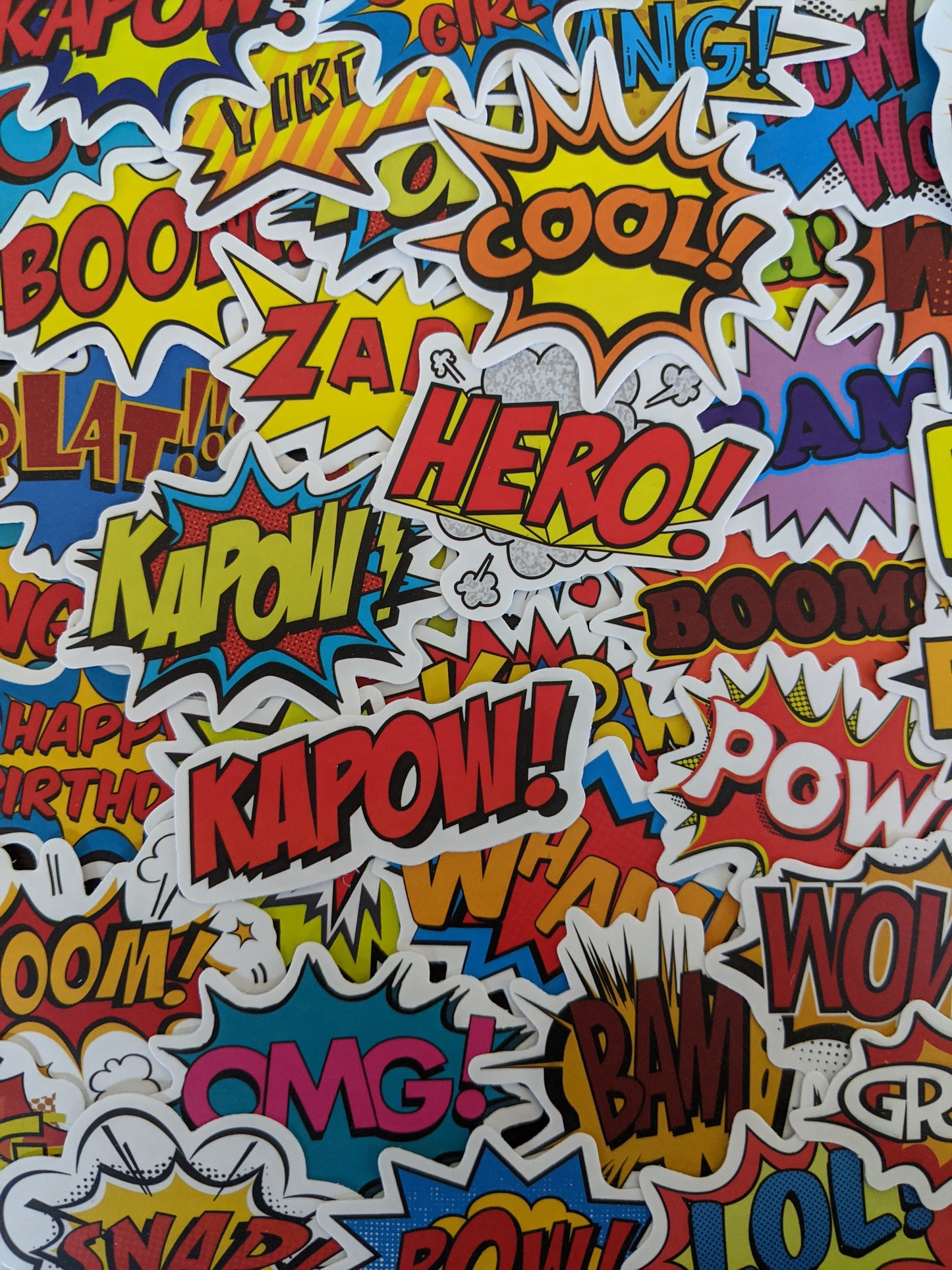 Comic Pop Words Theme Sticker Pack