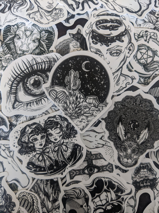 Black & White Devilish Girls Sticker Pack