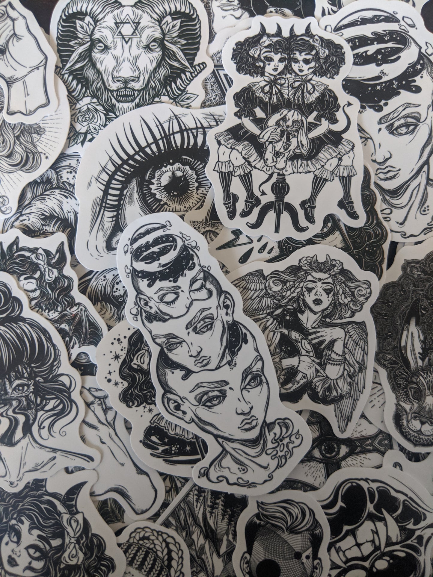 Black & White Devilish Girls Sticker Pack