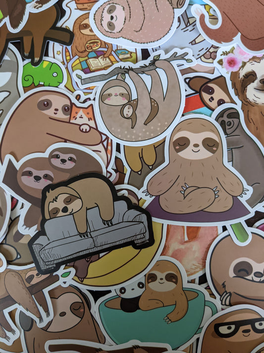 Lazy Sloth Sticker Pack