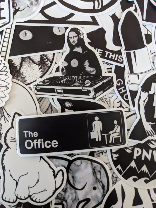 Black and White Sticker Pack Art Board Print for Sale by Lil-Salt